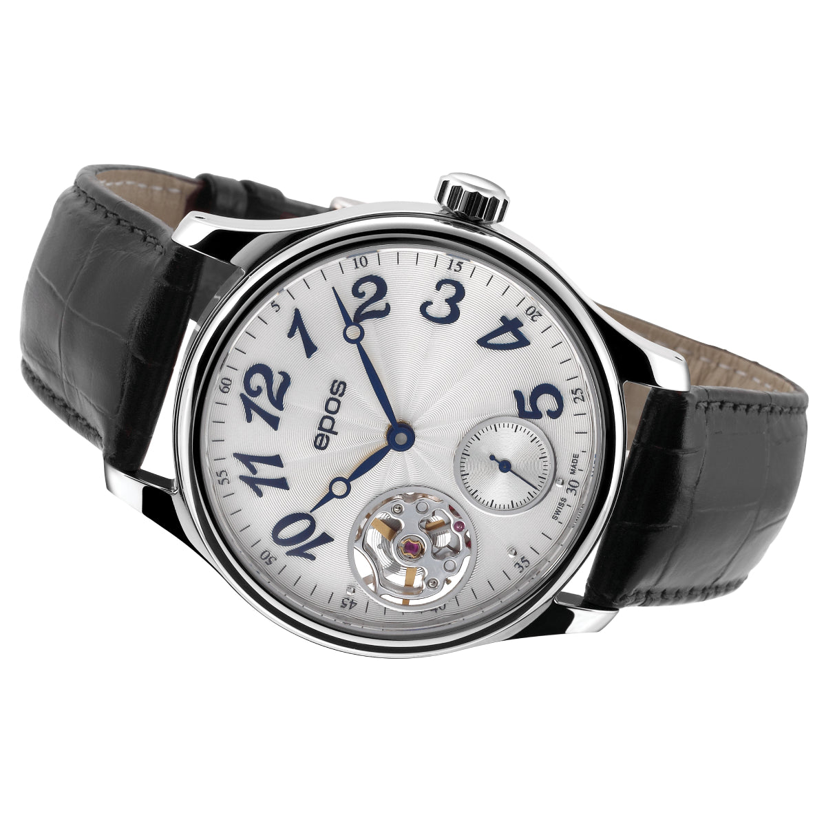 EPOS Passion 3369OH Modern Open Heart Hand-Wound Half-Skeletonised Elegant Dress Watch 3369.193.20.38.25 - Wilson Watches