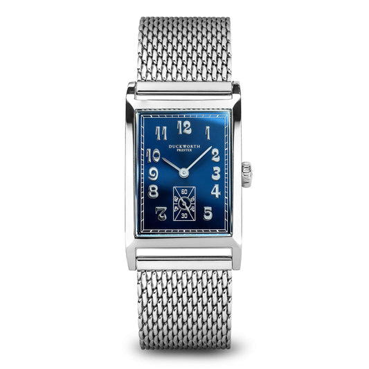 Centenary blue dial on steel mesh bracelet - Wilson Watches