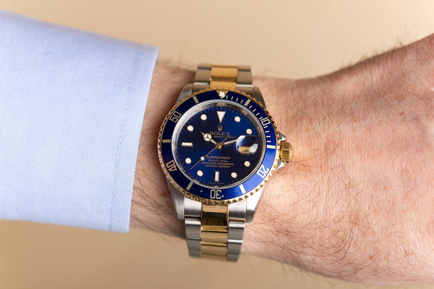 Rolex Submariner Date M serial Submariner Date 2-Tone Pre Ceramic Blue Bezel Blue Dial 16613 - Wilson Watches