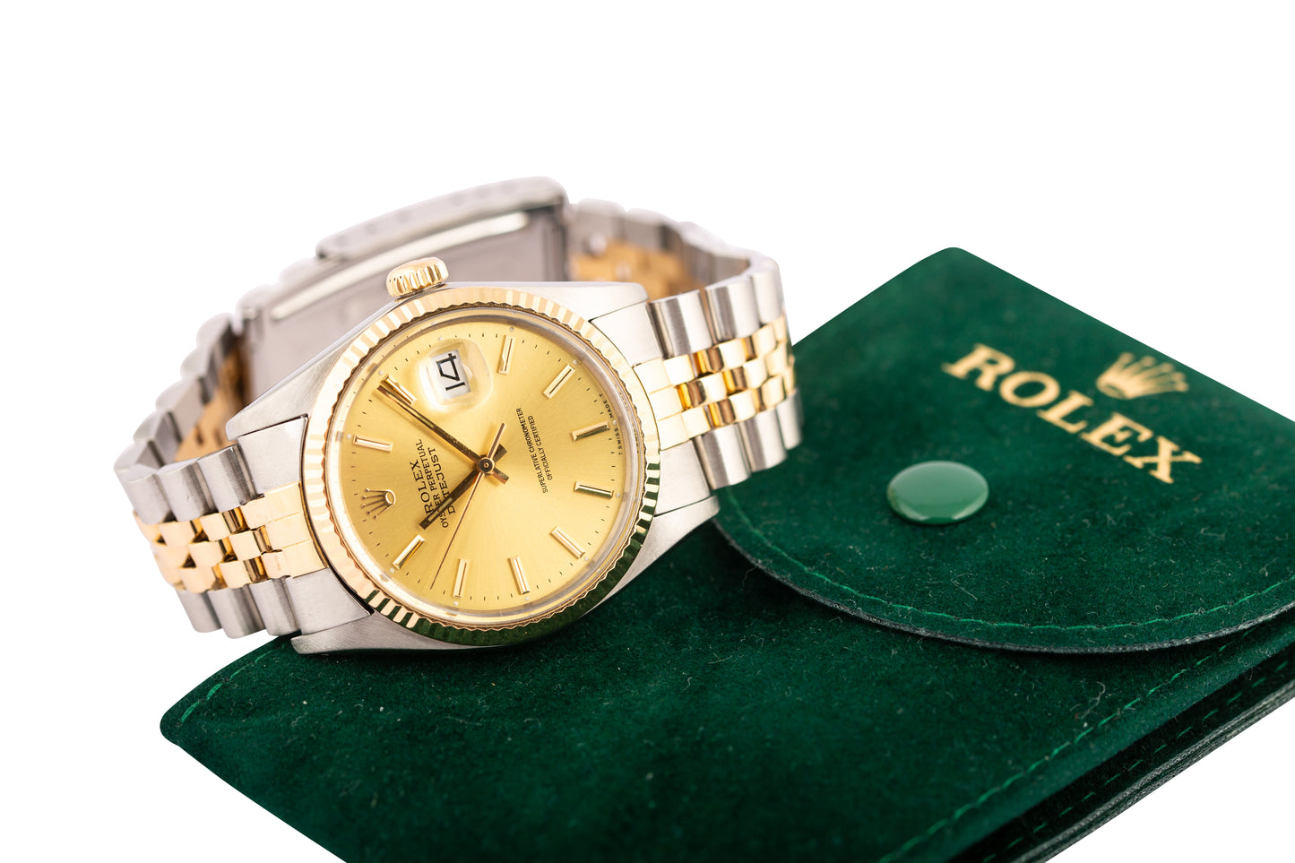 Rolex Datejust 36 16013 Champagne Dial 36mm Steel and Gold Jubilee Watch - Wilson Watches