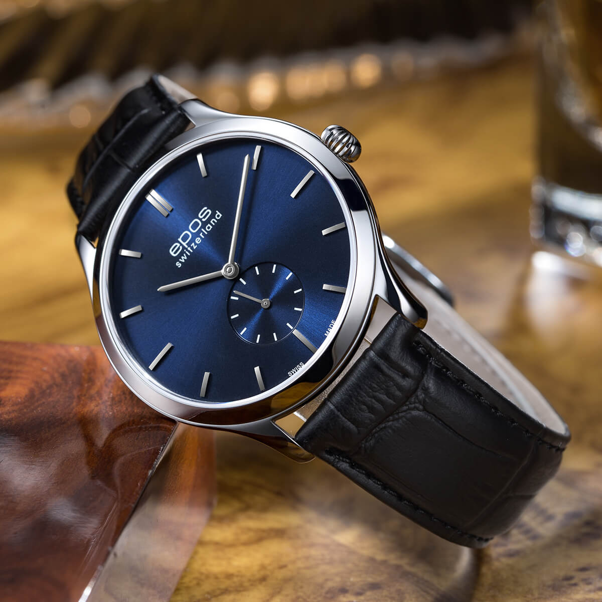 EPOS ORIGINALE 3408 Hand Wound Ultra Thin Blue Dial Elegant Dress Watch 3408.208.20.16.15 from Wilson Watches