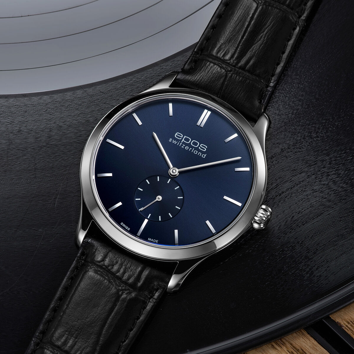 EPOS ORIGINALE 3408 Hand-Wound Ultra-Thin Blue Dial  Elegant Dress Watch 3408.208.20.16.15 - Wilson Watches 