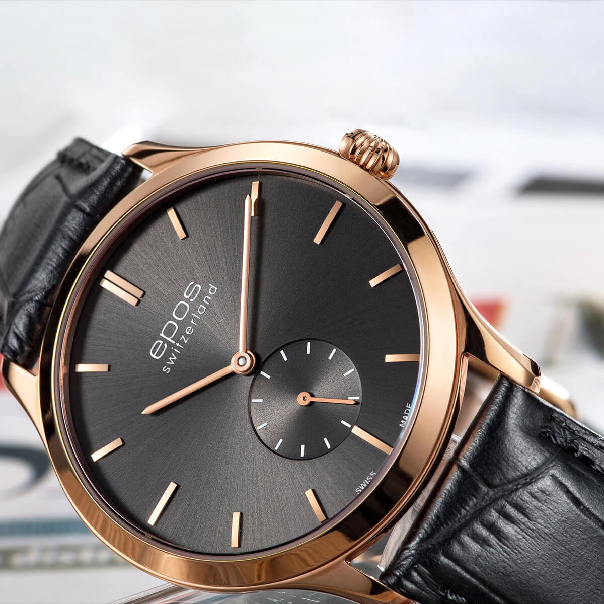 EPOS Originale 3408 Ultra-Thin Hand-Wound Elegant Dress Watch 3408.208.24.14.15 - Wilson Watches