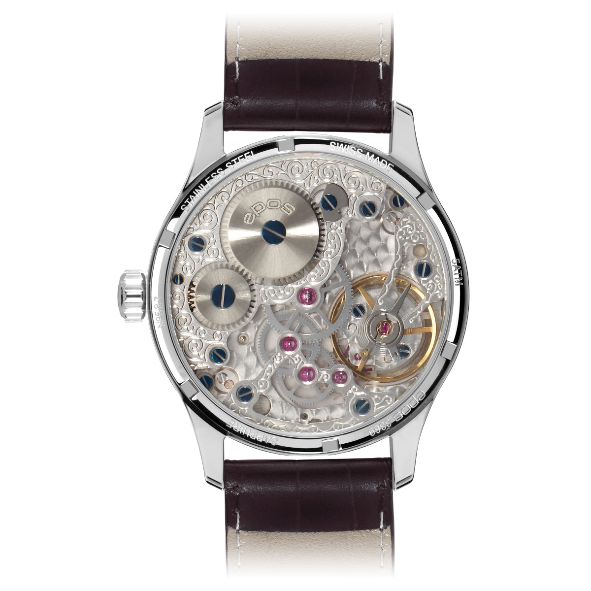 EPOS Passion 3369OH Modern Open Heart Hand-Wound Half-Skeletonised Elegant Dress Watch 3369.193.20.38.25 - Wilson Watches