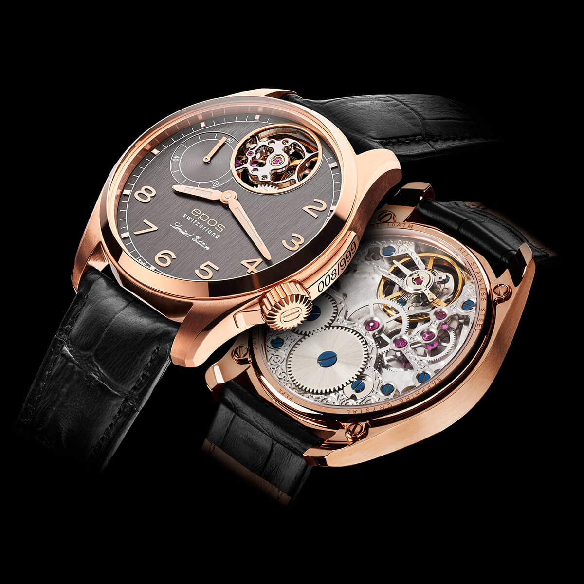 EPOS PASSION 3434 Limited Edition Hand-Wound Half-Skeletonised Elegant Dress Watch 3434.183.24.34.25 - Wilson Watches 