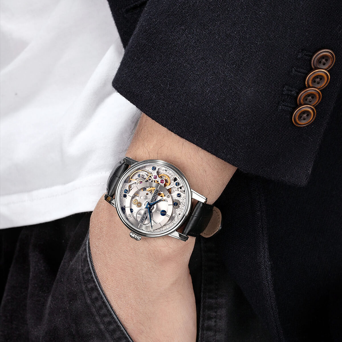 EPOS OEUVRE D'ART 3435 VERSO Limited Edition Hand-Wound Skeleton Watch 3435.313.20.18.25 - Wilson Watches 