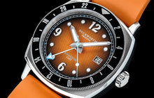 Rivington GMT watch orange dial orange rubber - Wilson Watches