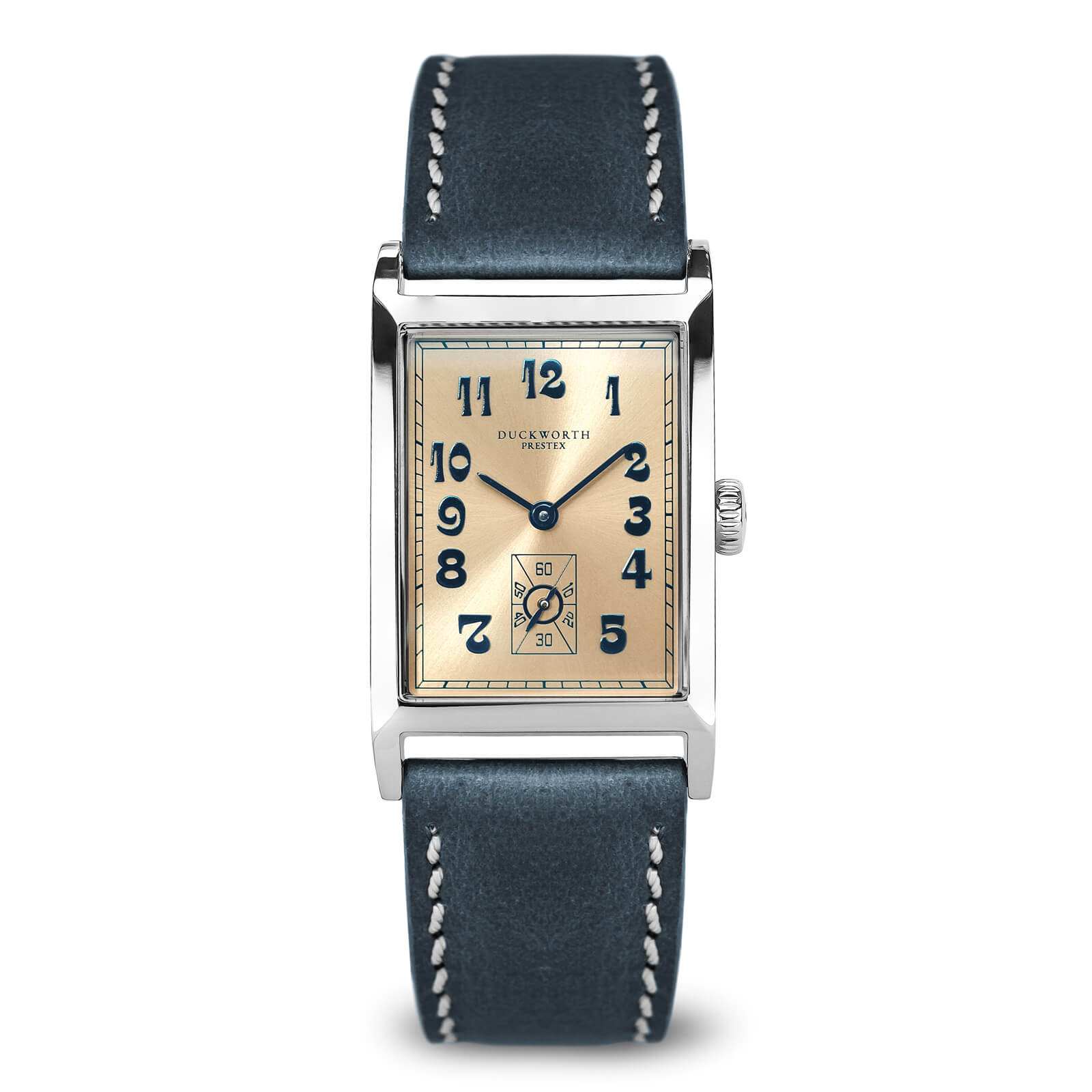 Centenary salmon pink dial on blue leather - Wilson Watches