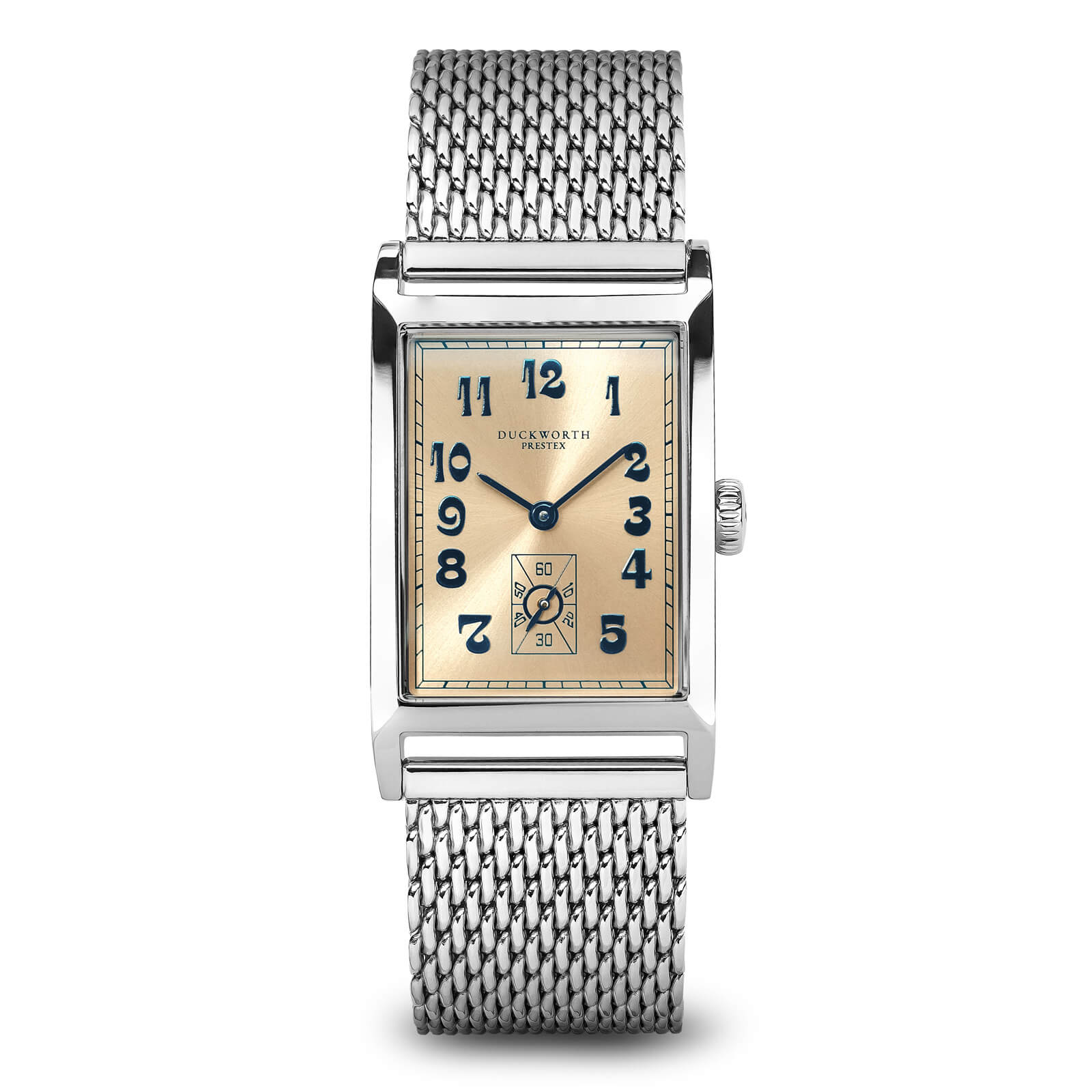 Centenary salmon pink dial on steel mesh bracelet - Wilson Watches