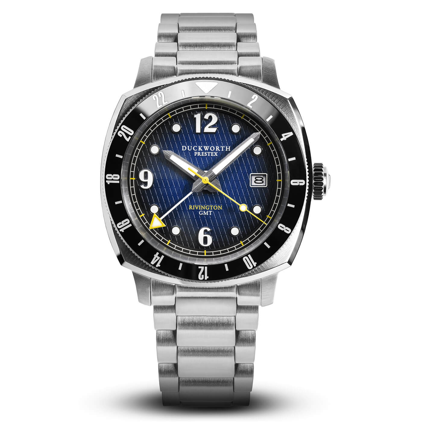 Rivington GMT watch blue dial on steel bracelet - Wilson Watches