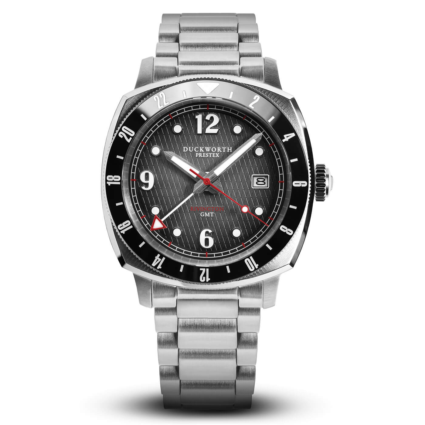 Rivington GMT watch black dial on steel bracelet - Wilson Watches