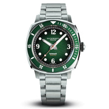 Belmont dive watch green dial on steel bracelet - Wilson Watches