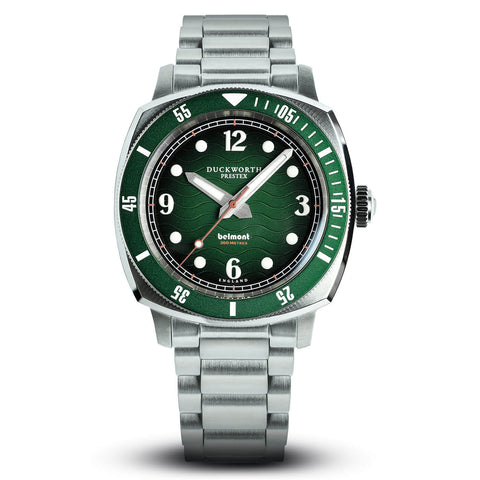 Belmont dive watch green dial on steel bracelet - Wilson Watches
