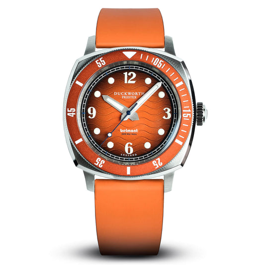 Belmont dive watch orange dial on orange rubber - Wilson Watches 
