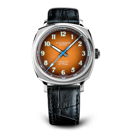 Verimatic 39mm orange fumé black leather - Wilson Watches 