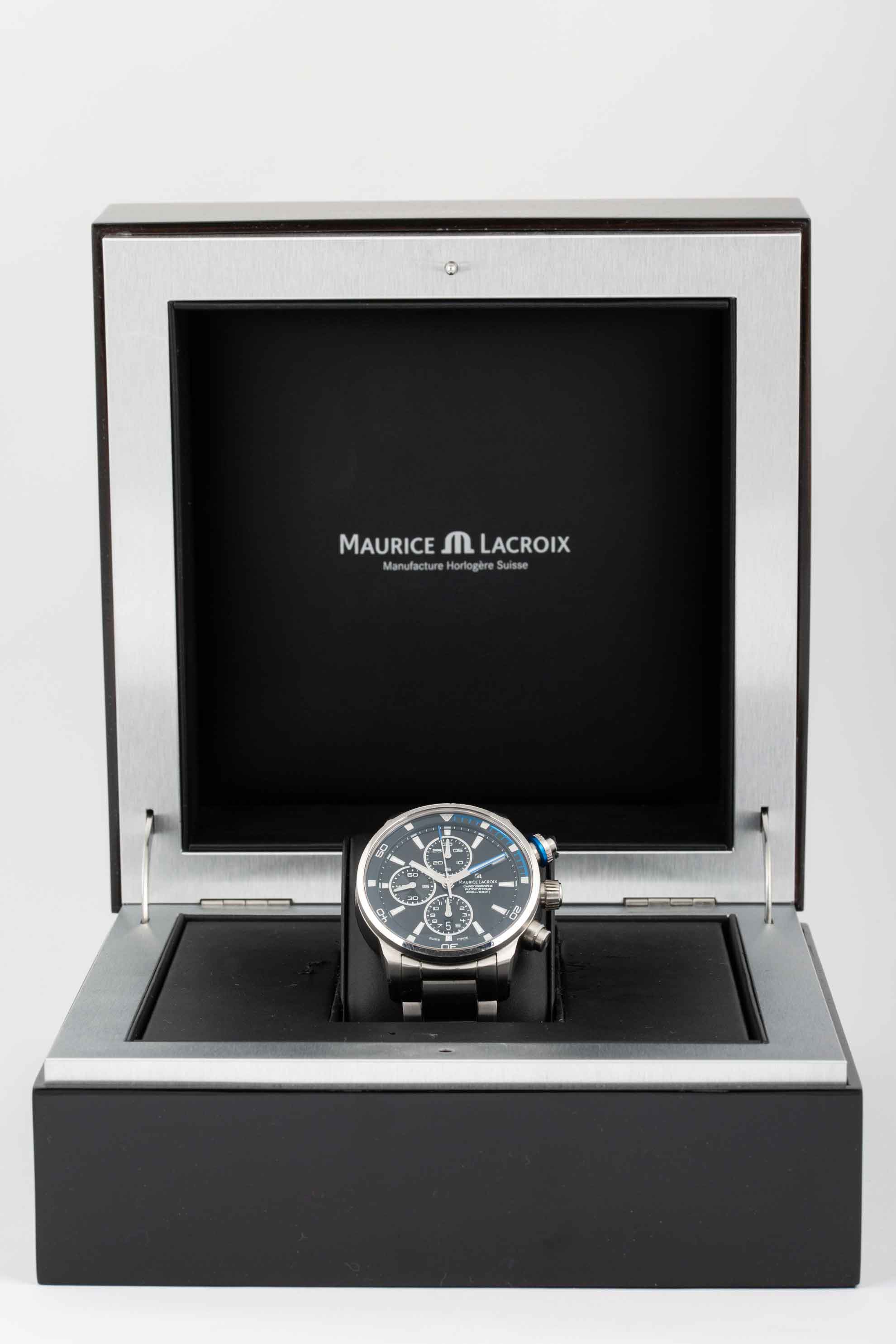 Maurice Lacroix mans stainless steel watch in box