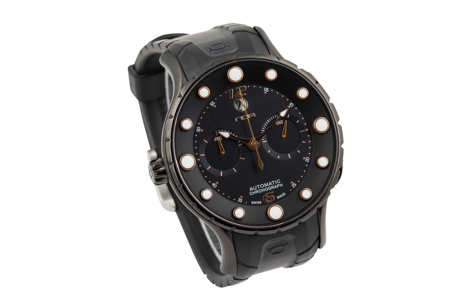 N.O.A 16.75 Black Chronograph watch 