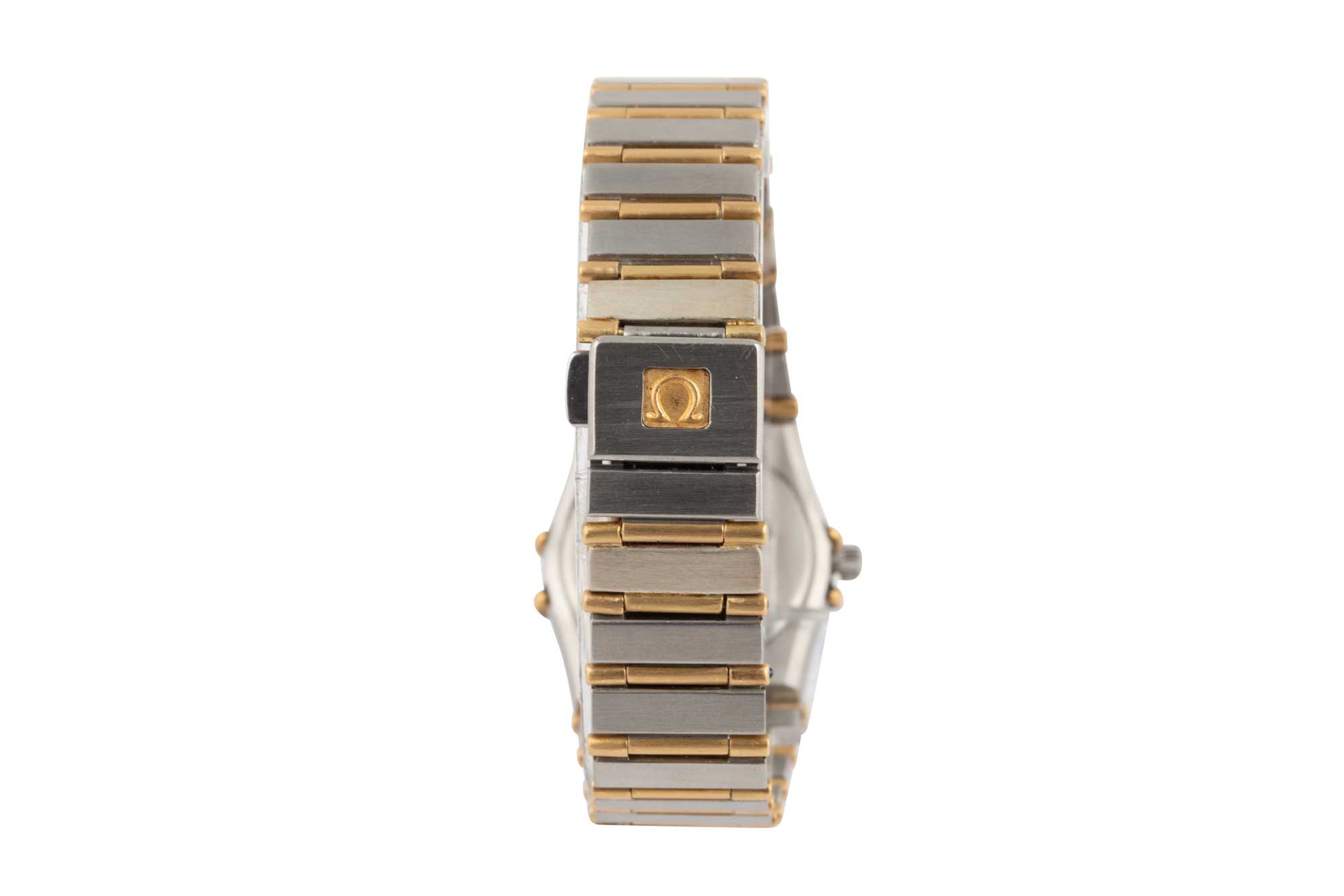 OMEGA CONSTELLATION ladies steel and 18crt gold wrist watch.jpg