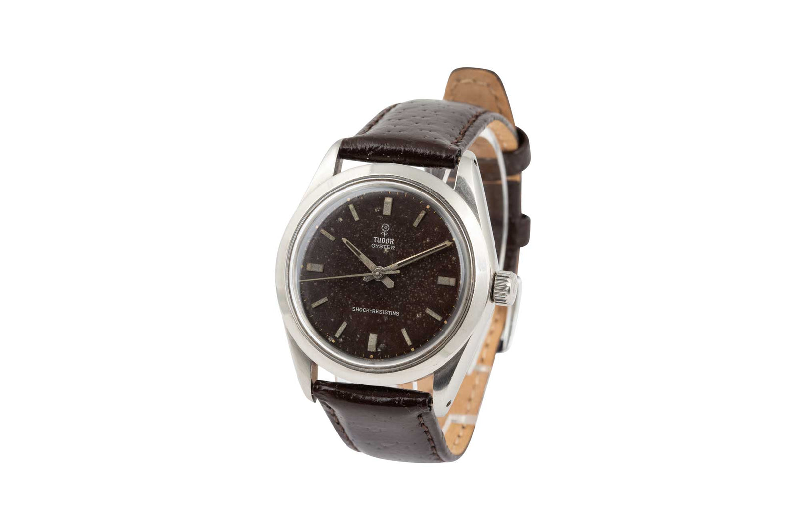 Rolex Tudor Oyster Original Chocolate brown Patina Dial Small Rose Model 7984 1966 - Wilson Watches 