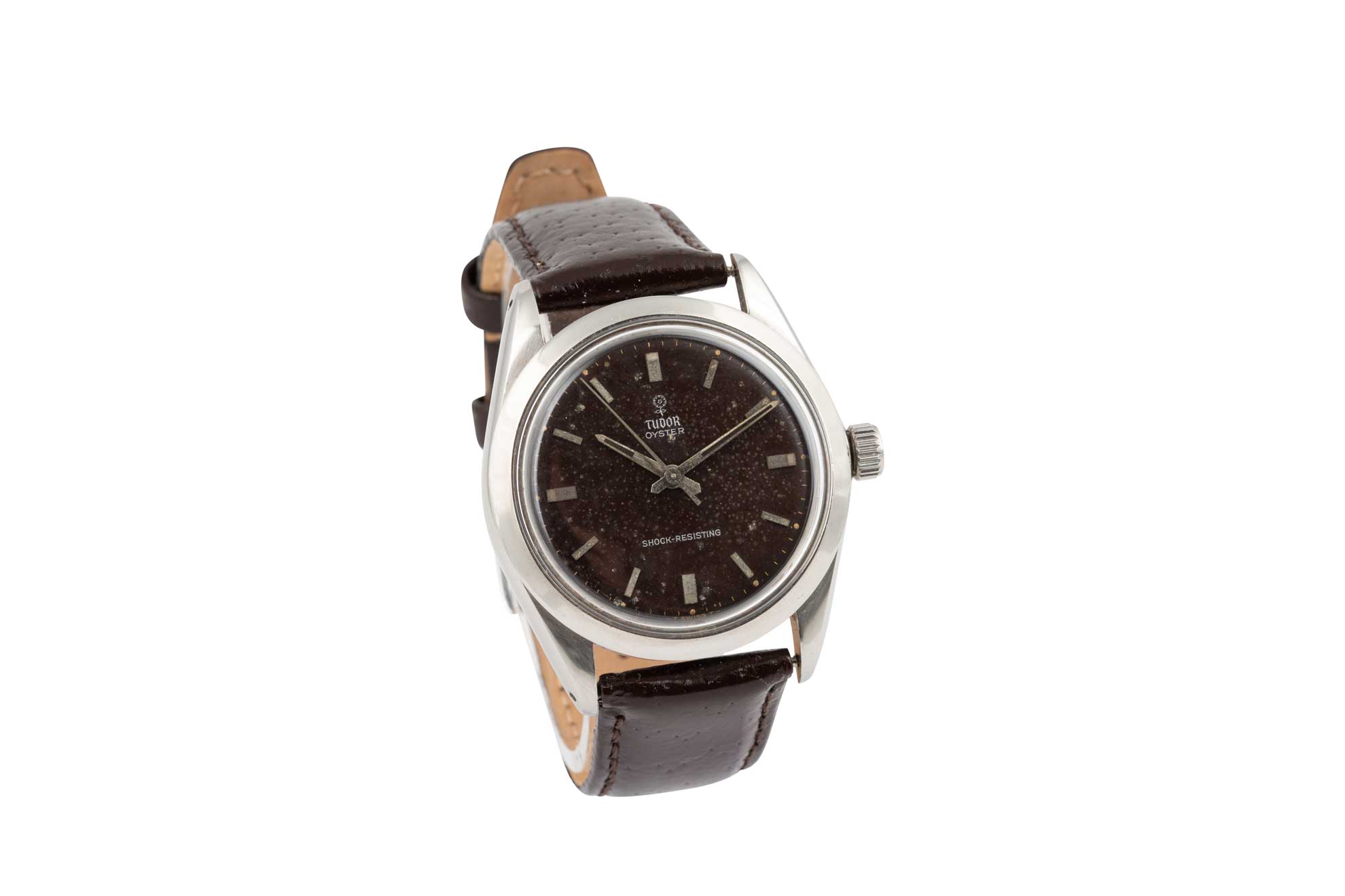 Rolex Tudor Oyster Original Chocolate brown Patina Dial Small Rose Model 7984 1966 - Wilson Watches