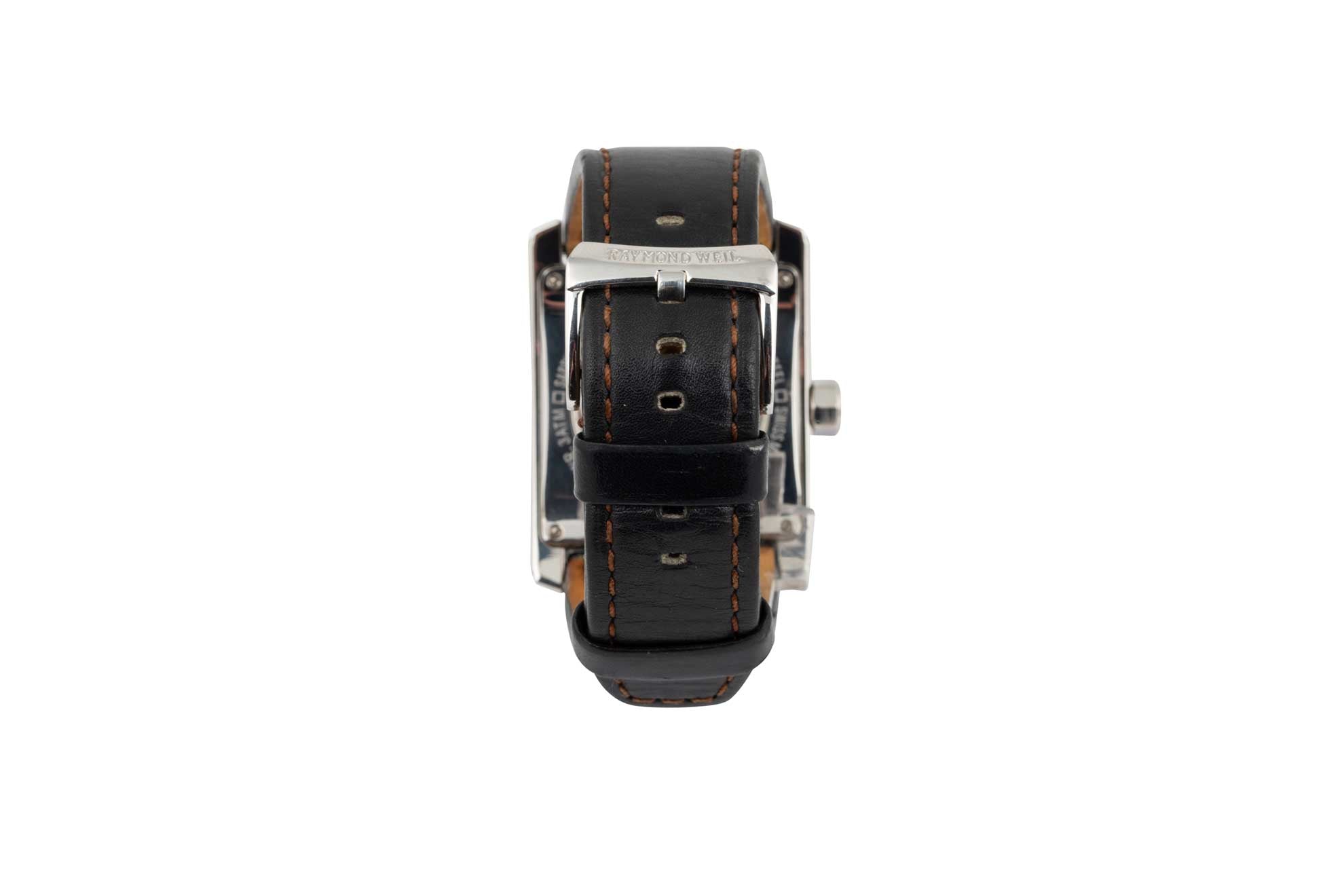 Raymond Weil black leather strap