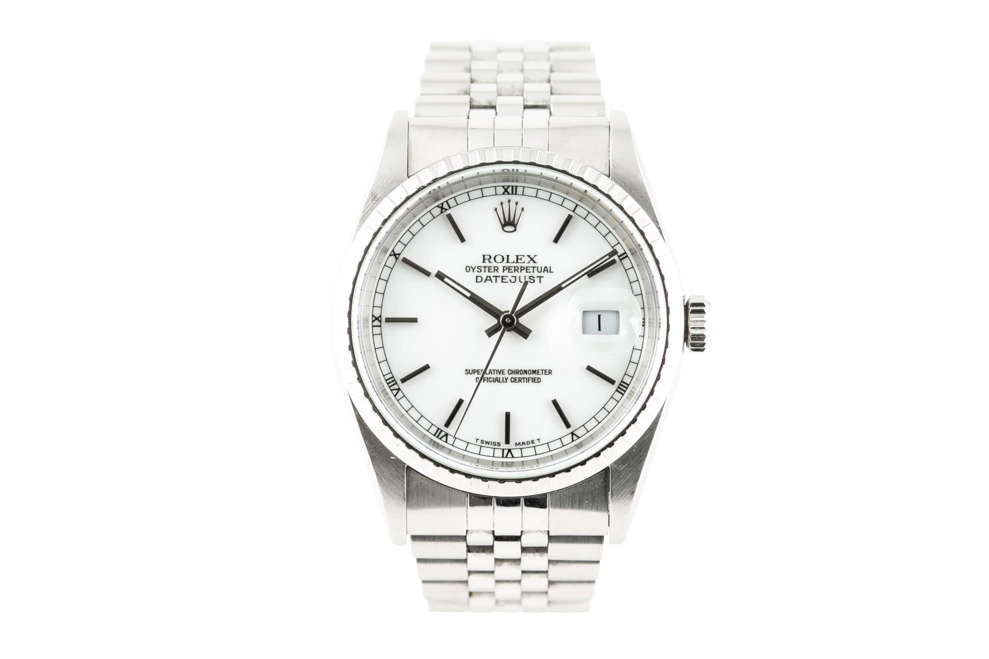 Rolex Datejust 36 White dial close up